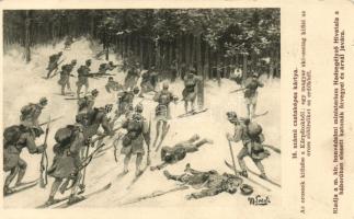 Military WWI Hungarian army, ski unit in the Carpathian mountains s: M. Ledeli