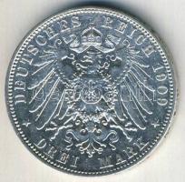 Német Birodalom/Császárság/Szászország 1909E 3M Ag "III.Friedrich August" T:2/2+