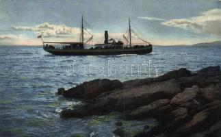 Tengeri gőzhajó, Photochromie Serie 74. Nr. 1882., Sea steamship, Photochromie Serie 74. Nr. 1882.