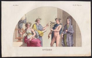 ~1820 Ovidius színezett fametszet 23x14cm