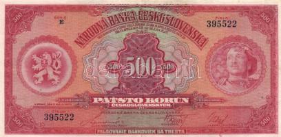 Csehszlovákia 1929. 500K "SPECIMEN" lyukasztással T:III+