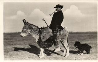 Hungarian folklore, shepherd on a donkey, Hortobágy