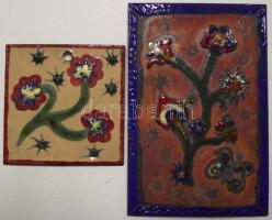 Tűzzománc dísztárgy 2 db