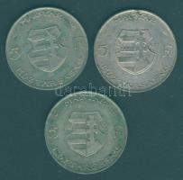 1947. 5Ft Ag "Kossuth" (3x) T:3 ph