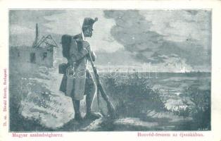 1899 Hungarian war of independence, Hungarian guard at night, Divald