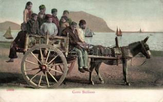 Sicilian donkey carriage, folklore