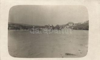 Military WWI Hungarian soldiers crossing a river in Northern Hungary photo