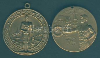 1936. "Miskolci Hét" Br sportérem szign.:Berán N. T:2 ly. + 1939. "Diósgyőr" Br sportérem T:2 f.