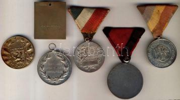 6db különféle sportérem, medál: "MAC" (2x)egyik szalaggal + "Törekvés Sportegylet Ver...