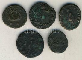 Római Császárság 5db különféle Follis T:3