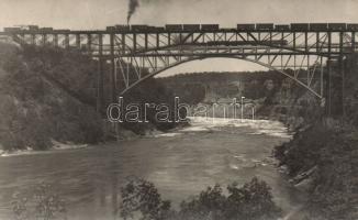 Double railway viaduct photo