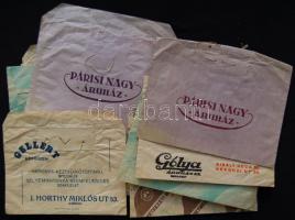 cca 1940 12 db reklámos papírzacskó. Corvin áruház, Gólya, stb