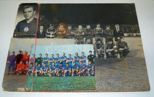 Nagyméretű Vasas labdarúgó csapat keményhátú fényképe dedikálva 35x47cm + 2 fotó