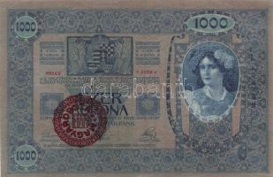 1902. 1000K "Magyarország" piros körlebélyegzéssel T:I- kis papírhiány a jobb alsó szélen