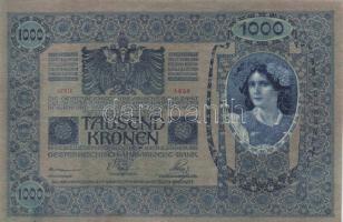 1902. 1000K "Magyarország" piros körlebélyegzéssel T:I- kis papírhiány a jobb alsó szélen