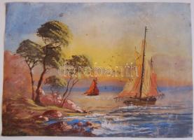 Agárdy jelzéssel: Vitorlások, tempera-karton, jelzett, 35x25 cm