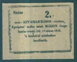 Mád 1849. szükségpénz korabeli hamisítványa! T:I-