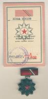 1965. "A Kisipari Szövetkezet Kiváló Dolgozója" zománcozott jelvény adományozói igazolvánnyal T:2