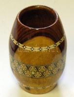 Intarziás fa hordó 12cm magas