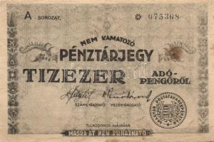1946. 10.000AP pénztárjegy "Másra Át Nem Ruházható" T:III kis ly.