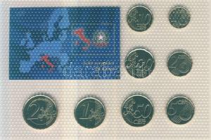 Olaszország 2005. 1c-2€ 8 különféle db szettben, aranyozott (24K) kiadás tanúsítvánnyal! T:1 / Italy 2005. 1c-2€ 8 different in set, gilded edition with certificate C:1
