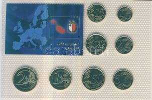 Málta 2008. 1c-2€ 8 különféle db szettben, aranyozott (24K) kiadás tanúsítvánnyal! T:1 / Malta 2008. 1c-2€ 8 different in set, gilded edition with certificate C:1