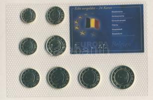 Belgium 1999-2005. 1c-2€ 8 különféle db szettben, aranyozott (24K) kiadás tanúsítvánnyal! ...