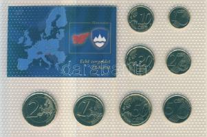 Szlovénia 2007. 1c-2&#8364; 8 különféle db szettben, aranyozott (24K) kiadás tanúsítvánnyal! T:1 / Slovenia 2007. 1c-2&#8364; 8 different in set, gilded edition with certificate C:1