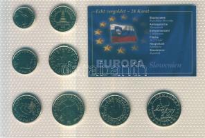 Szlovénia 2007. 1c-2€ 8 különféle db szettben, aranyozott (24K) kiadás tanúsítvánnyal! T:1...