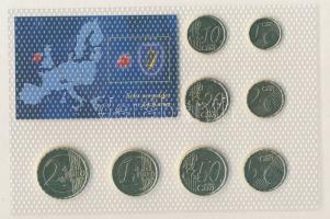 Írország 2003-2006. 1c-2€ 8 különféle db szettben, aranyozott (24K) kiadás tanúsítvánnyal! T:1 / Ireland 2003-2006. 1c-2€ 8 different in set, gilded edition with certificate C:1