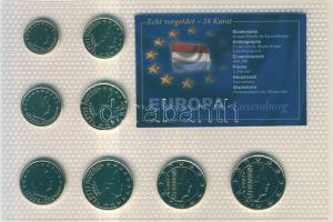 Luxemburg 2007. 1c-2€ 8 különféle db szettben, aranyozott (24K) kiadás tanúsítvánnyal! T:1...