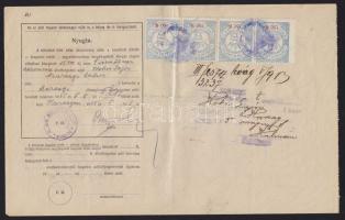 10 db marhalevél a 20-as évekből forgalmi adó bélyegekkel és Karcag városi okmánybélyegekkel