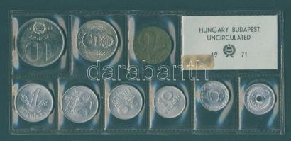 1971. 2f-10Ft 9db klf érmés forgalmi sor fóliatokban T:1