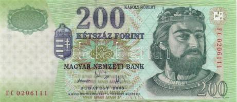 2005. 200Ft "FC" sorozat (2x) egymás utáni sorszámmal T:I