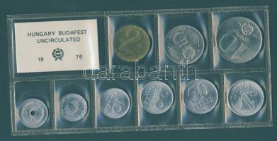1976. 2f-10Ft 9db klf érmés forgalmi sor fóliatokban T:1