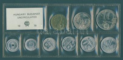 1978. 2f-10Ft 9db klf érmés forgalmi sor fóliatokban T:1