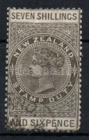 1882 Új-Zéland 7 Sh okmánybélyeg (foghibák)