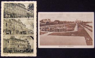 Szolnok - 2 db nem futott régi képeslap