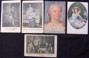 Uralkodók - 5 db nem futott, háború előtti képeslap