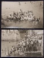 Abbazia - 2 db fürdőzőket ábrázoló háború előtti fotólap