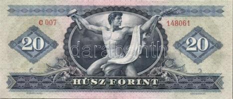 1969. 20Ft (2x) alacsony sorozatszámúak ("007","008") T:II