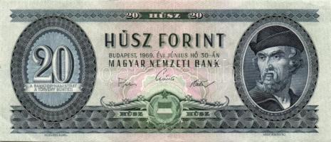 1969. 20Ft (2x) alacsony sorozatszámúak ("007","008") T:II