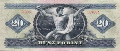 1969. 20Ft (2x) alacsony sorozatszámúak ("007","008") T:II