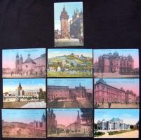 Krakkó - 10 db régi, nagyrészt használatlan városképes lap