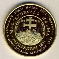 1996. "Honfoglalás Emlékérem-Magyarország Halma" aranyozott Ffém emlékérem T:PP