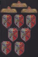 A debreceni Bocskai lövészezred 10db vállpántja, egy darab kitűzővel T:vegyes