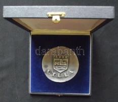 1969. "100 éves a Gyulai Sport 1869-1969" fém emlékplakett dísztokban. (d=85mm) T:2