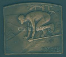Mátraháza 1932. "Magyar Sí Szövetség" Br emlékplakett. Szign.: Berán Lajos (d=55x48mm) T:2
