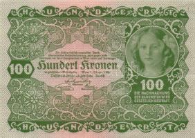 Ausztria / Osztrák-Magyar Bank 1922. 100K (8x) T:I,I-,II(egyiken apró lyuk)
