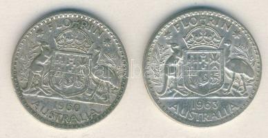 Ausztrália 1960-63. 1Fl Ag (2x) T:2,2- / Australia 1960-63. 1 Florin Ag (2x) C:XF,VF